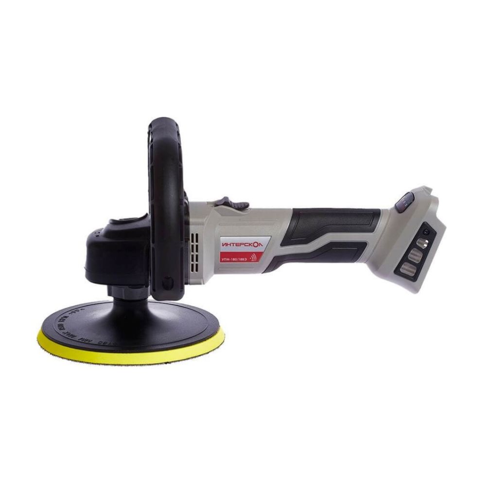 Аккумуляторная полировальная машина ИНТЕРСКОЛ УПМ-180/18ВЭ,, 18 В, 180 мм, 2200 об/мин, с АКБ 2 Ач и ЗУ (642.1.0.70-B2C)