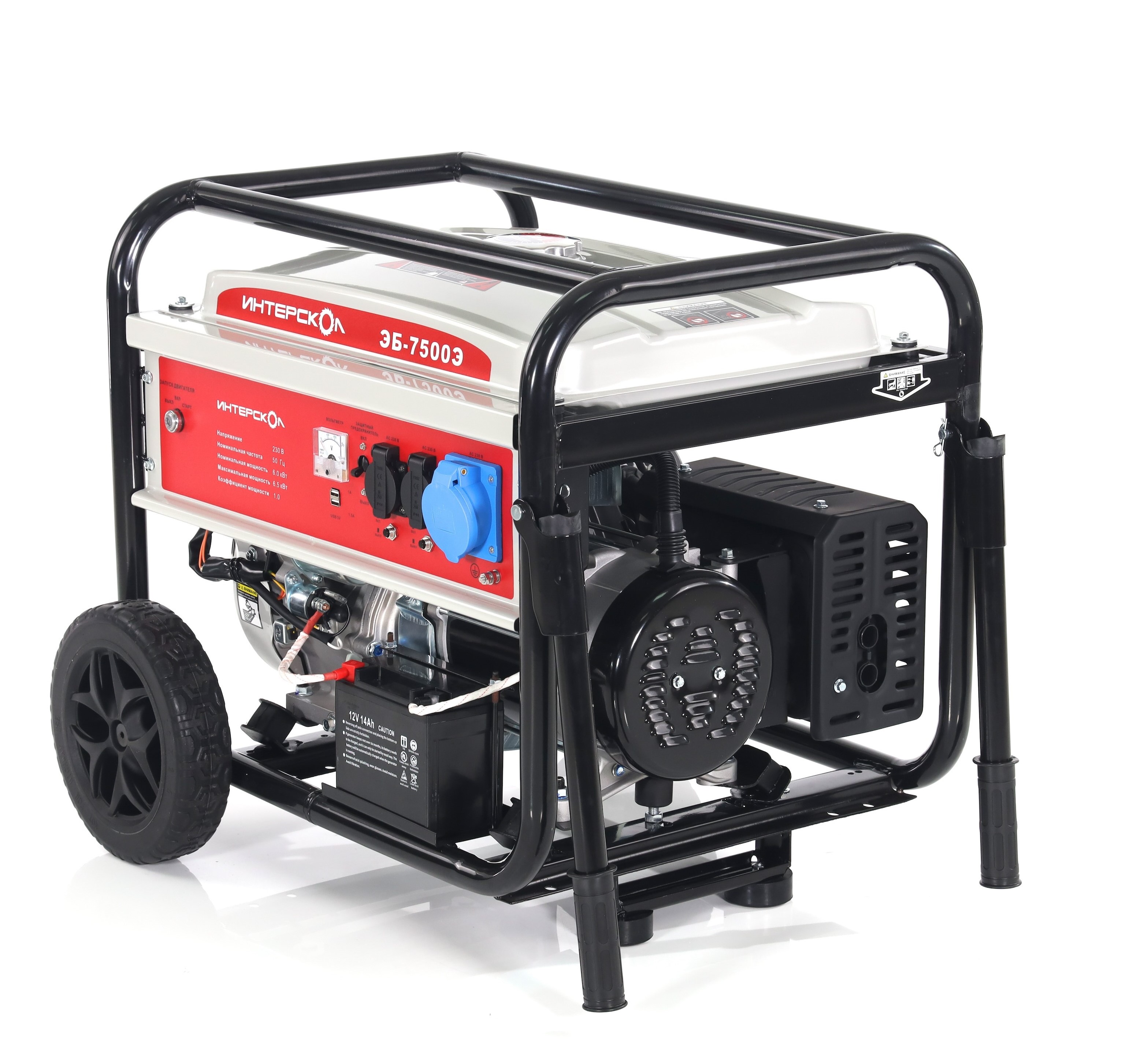 Генератор бензиновый ИНТЕРСКОЛ ЭБ-7500Э синхронный, 6 кВт, (796.0.0.40)