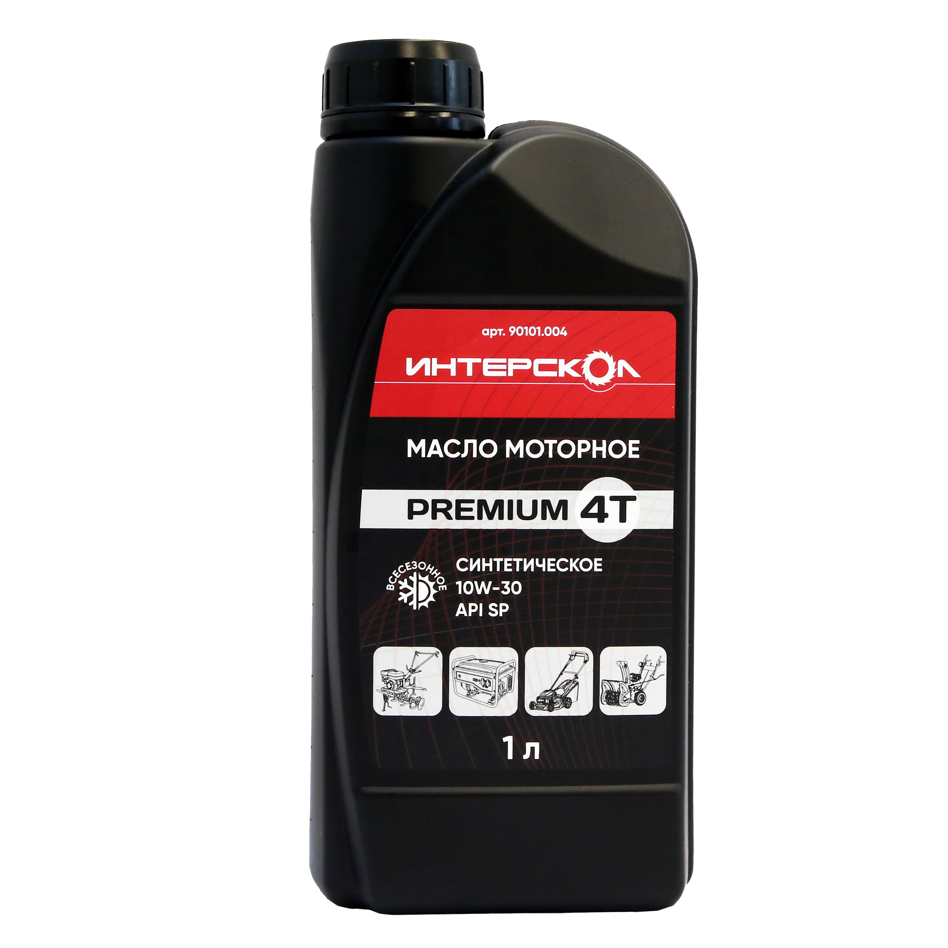 Масло моторное ИНТЕРСКОЛ Premium, 10W-30, 4-х тактное, синтетическое, 1000 мл (90101.004)