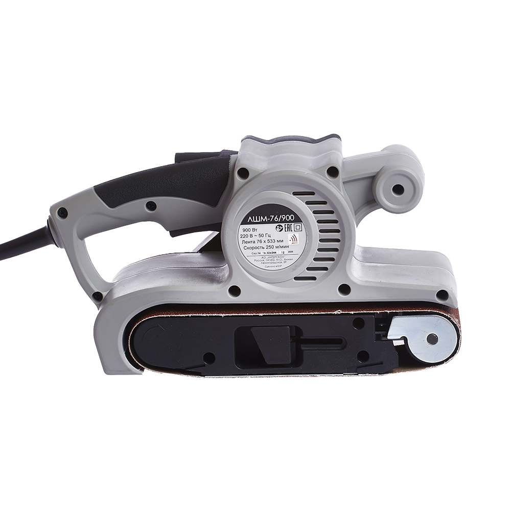 Ленточная шлифмашина ИНТЕРСКОЛ ЛШМ-76/900, 900 Вт, 76х130 мм, 250 м/мин, 16.1.0.00