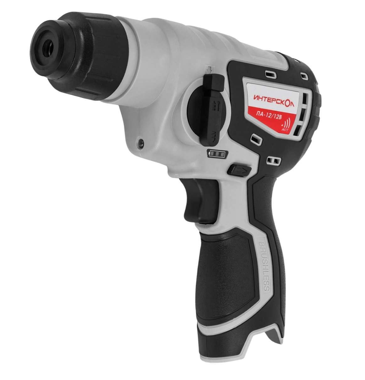Аккумуляторный перфоратор ИНТЕРСКОЛ ПА-12/12В, 12 В, 1.2 Дж, 4250 уд/мин, с АКБ 5 Ач и ЗУ (648.0.0.70-B5C)