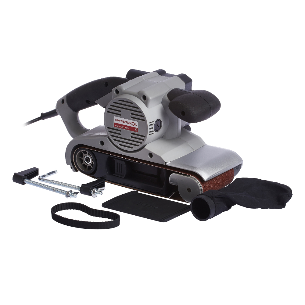 Ленточная шлифмашина ИНТЕРСКОЛ ЛШМ-100/1200Э, 1200 Вт, 100 мм, 400 м/мин, (72.1.1.00)