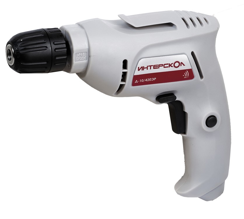 Дрель ИНТЕРСКОЛ Д-10/420ЭР, 420 Вт, 4000 об/мин (672.1.0.00)