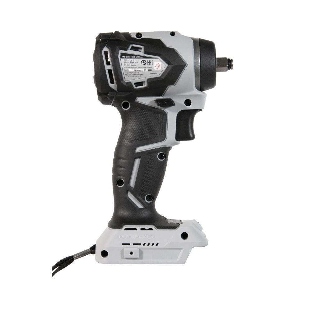 Аккумуляторный ударный гайковерт ИНТЕРСКОЛ ГАУ-250/18ВЭ, 18 В, 250 Нм, 3200 уд/мин, с АКБ 2 Ач и ЗУ (936.0.0.70-B2C)