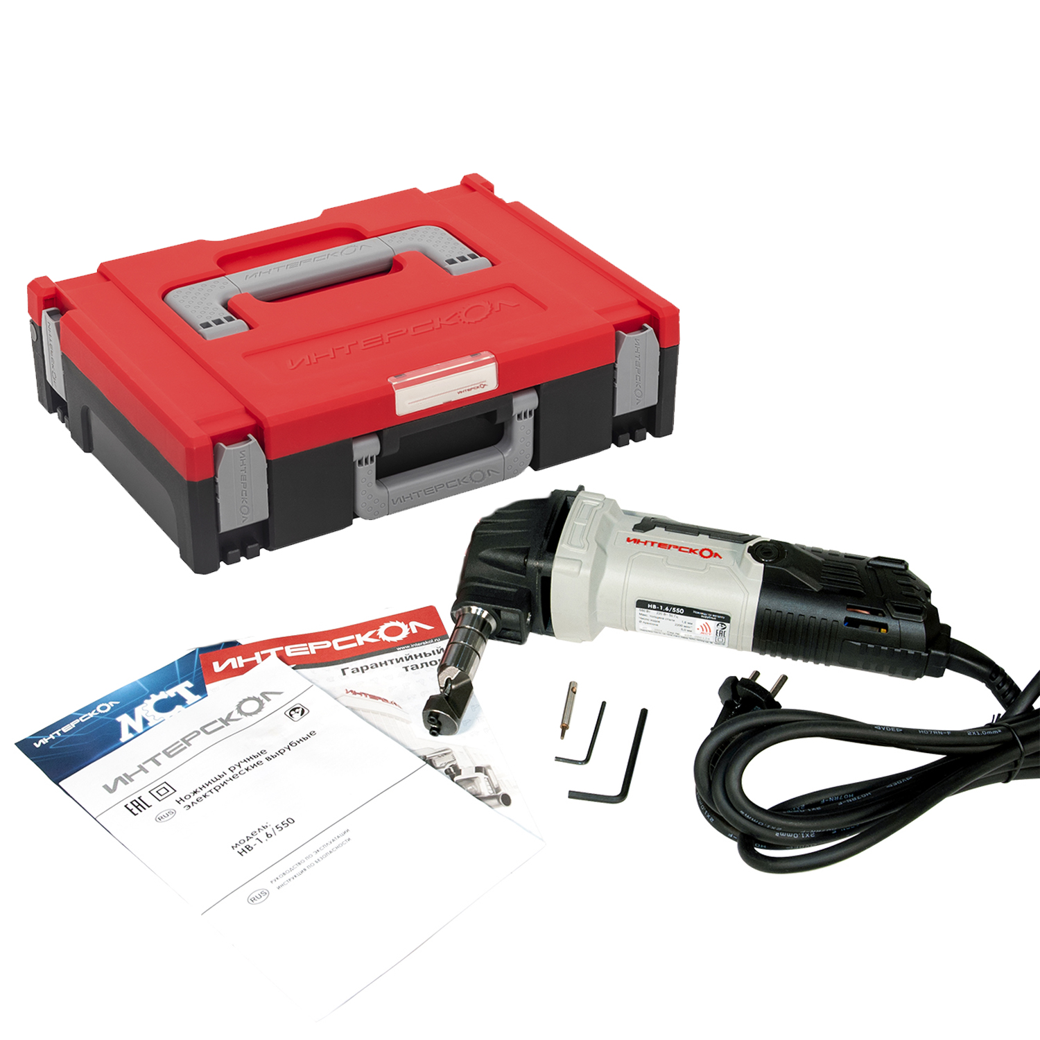 Ножницы по металлу ИНТЕРСКОЛ НВ-1,6/550, 550 Вт, рез 5 мм, в МультиБОКС 100 (858.1.0.70)