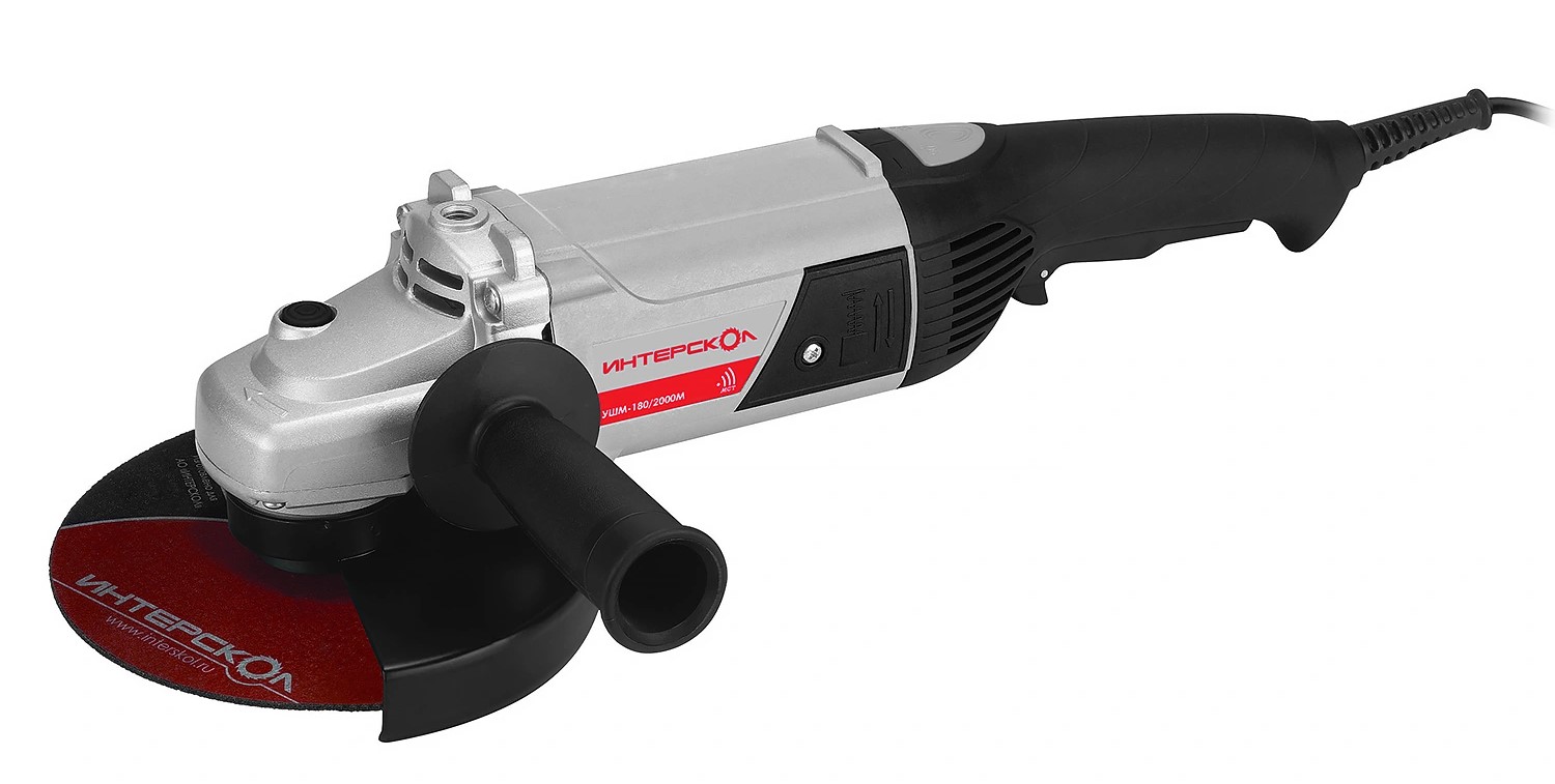 Угловая шлифмашина ИНТЕРСКОЛ УШМ-180/2000, 2000 Вт, 180 мм, 8000 об/мин (626.1.0.00)