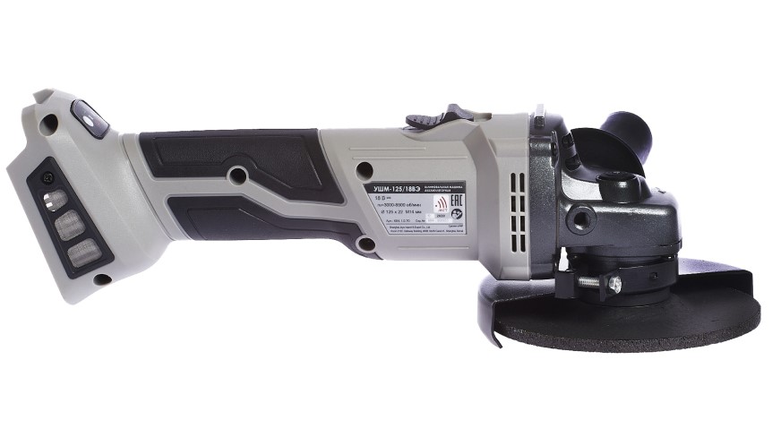 Аккумуляторная угловая шлифмашина ИНТЕРСКОЛ УШМ-125/18ВЭ, 18 В, 125 мм, 8500 об/мин, без АКБ и ЗУ (684.1.0.70)