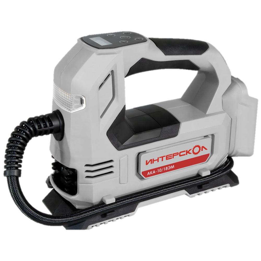 Аккумуляторный компрессор ИНТЕРСКОЛ АКА-10/18ЭМ, 18 В, 10.3 бар, с АКБ 2 Ач и ЗУ