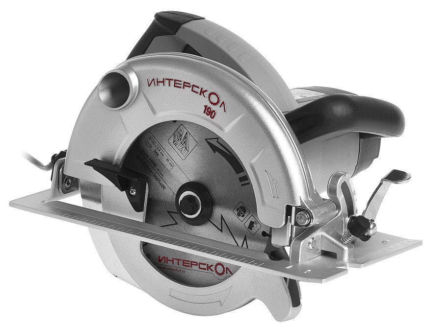Пила циркулярная ИНТЕРСКОЛ ДП-190/1600М, 1600 Вт, 190 мм, 4800 об/мин (97.1.1.20)