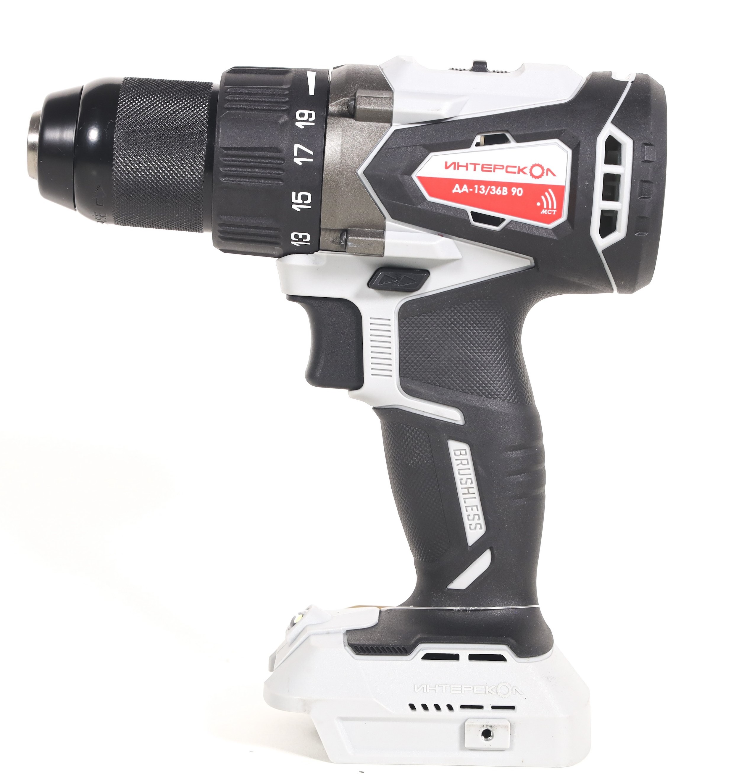 Аккумуляторная дрель-шуруповерт ИНТЕРСКОЛ ДА-13/36В 90, 36 В, 2000 об/мин, без АКБ и ЗУ (861.0.0.70)