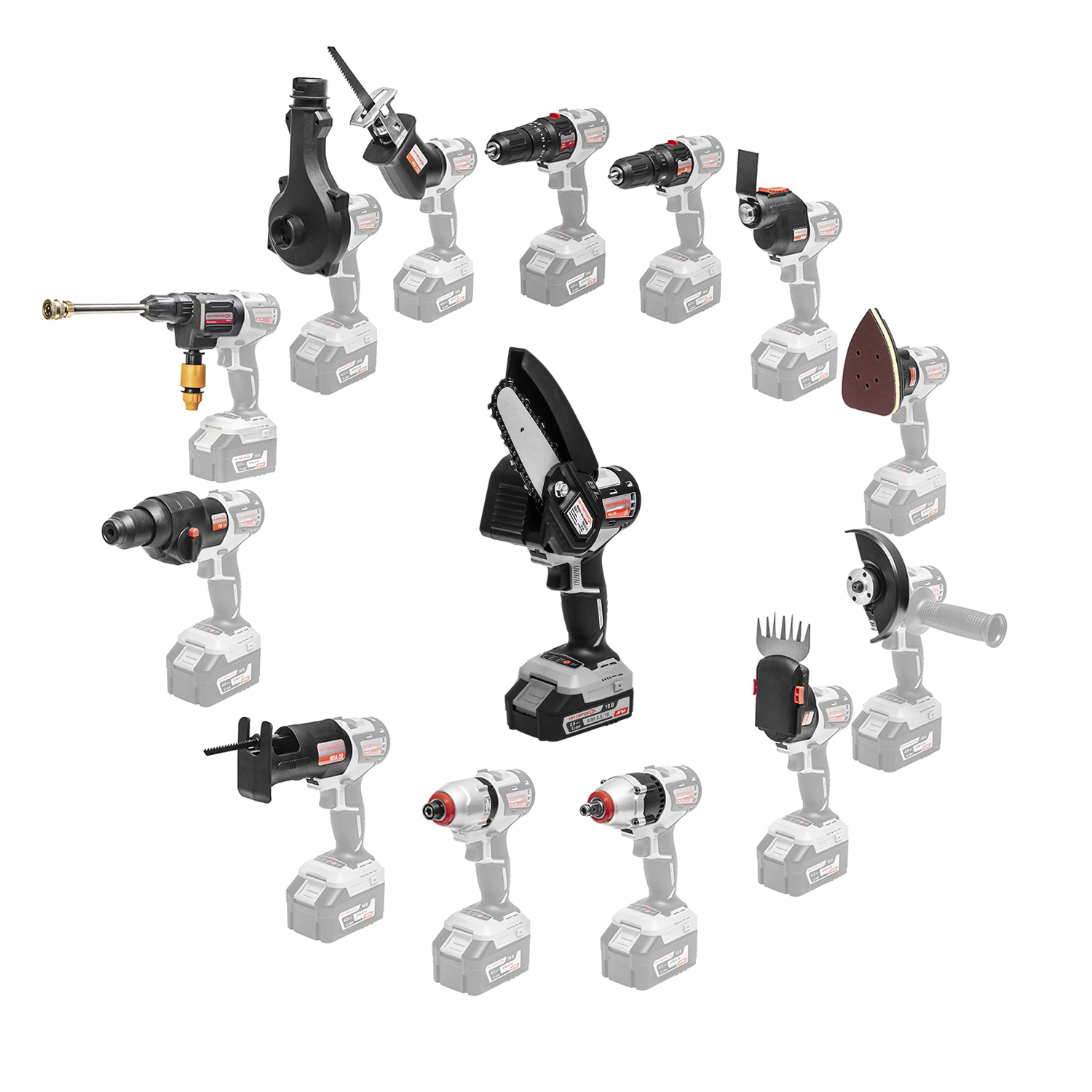 Аккумуляторная цепная пила ИНТЕРСКОЛ ПЦА-4 МультиМАКС18, 18 В, 10 см, c АКБ 2.5 Ач и ЗУ, в систейнере МультиБОКС (755.1.3.47)