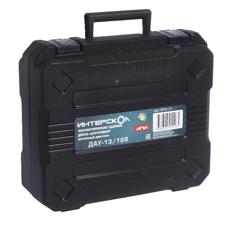 Аккумуляторная дрель-шуруповерт ИНТЕРСКОЛ Комби ДА-13/18ВК 45, 18 В, 1700 об/мин, с 2 АКБ 2 Ач и ЗУ, в кейсе (575.2.2.77)