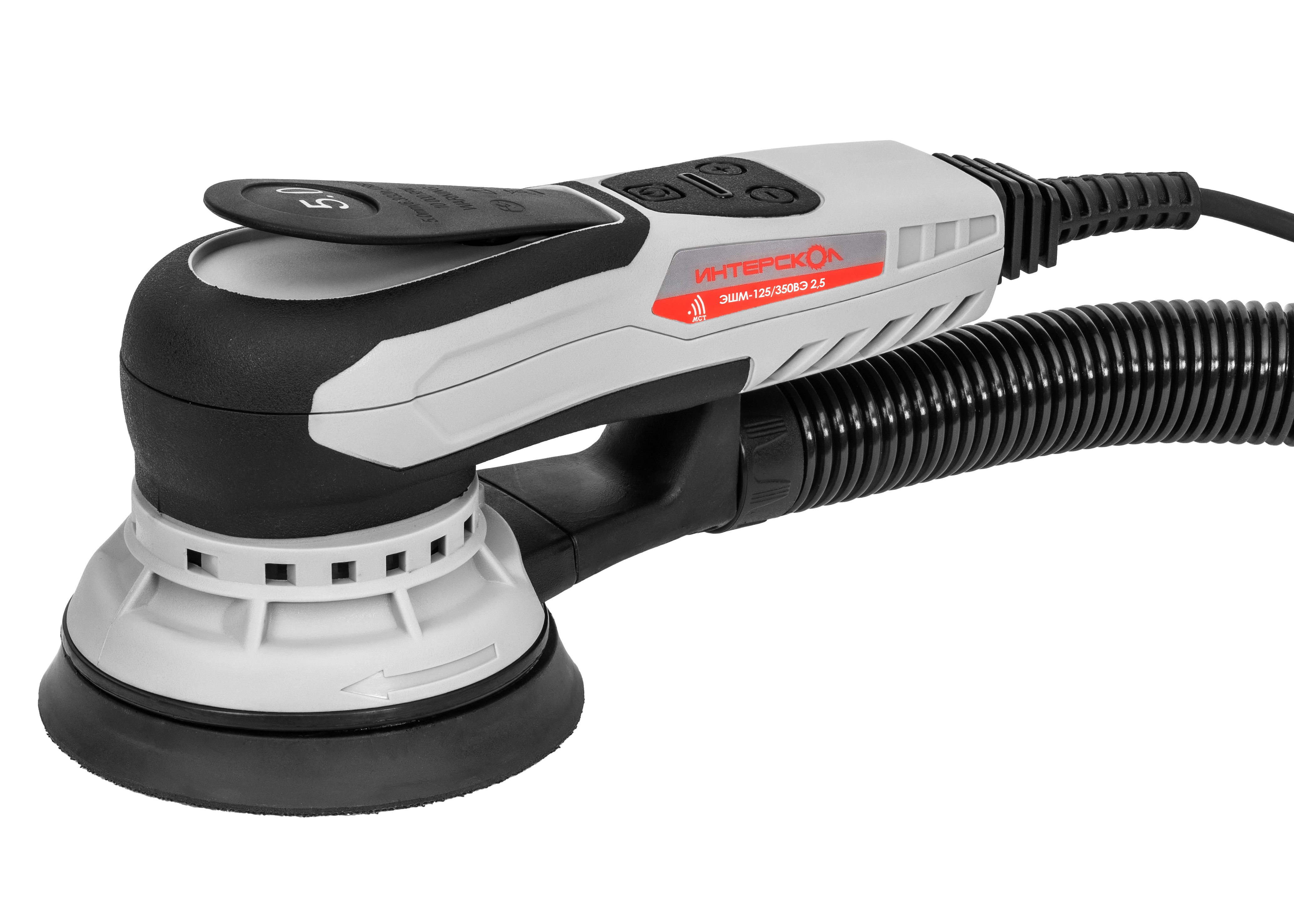 Эксцентриковая шлифмашина ИНТЕРСКОЛ ЭШМ-125/350ВЭ 5,0, 125 мм, 20000 кол/мин (798.1.1.70)