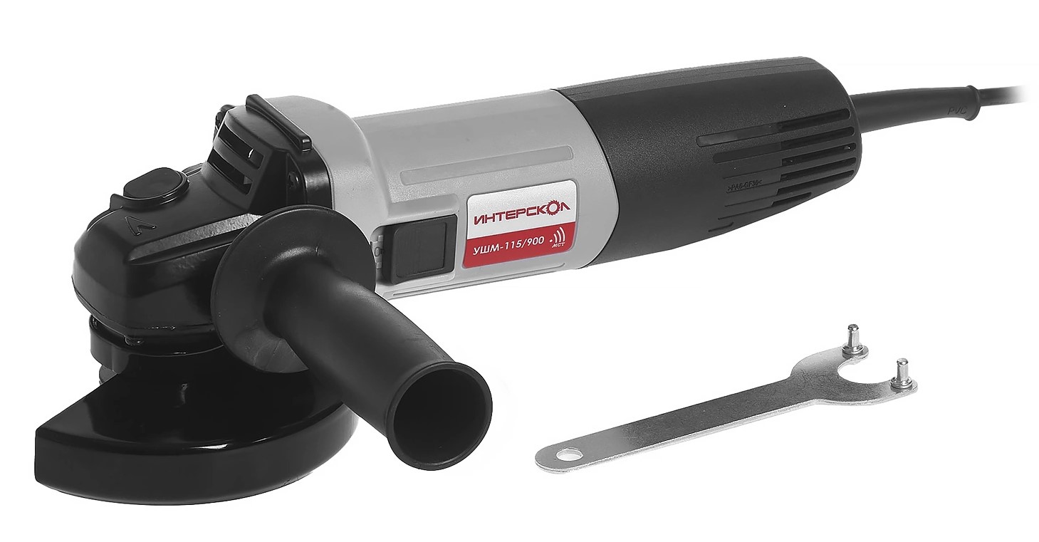 Угловая шлифмашина ИНТЕРСКОЛ УШМ-115/900, 900 Вт, 115 мм, 11000 об/мин (670.1.0.00)