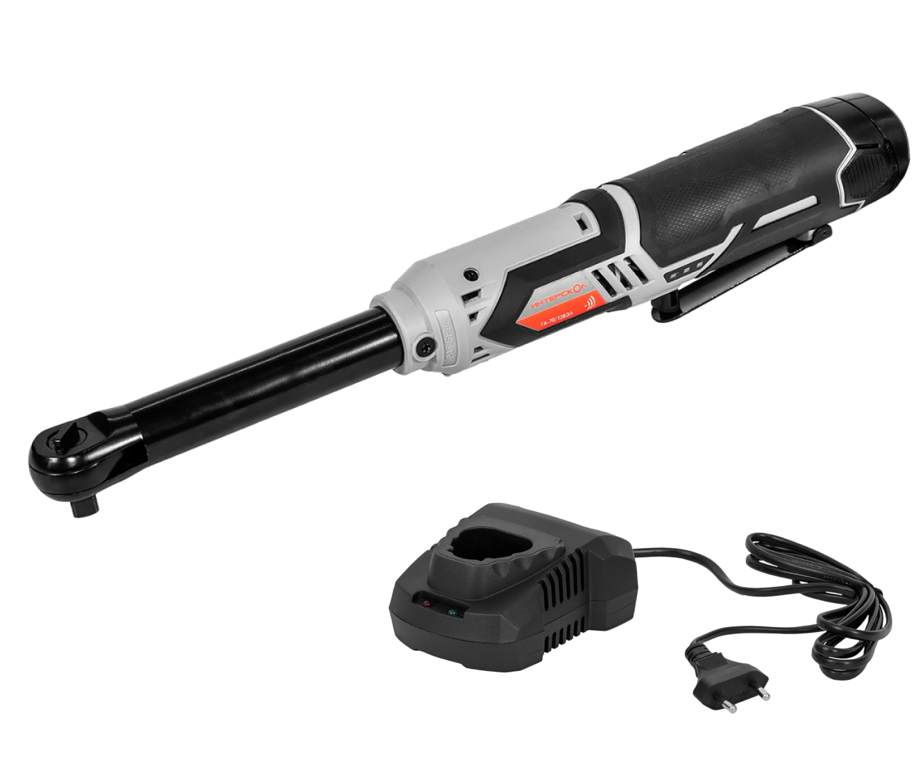 Аккумуляторный угловой гайковерт ИНТЕРСКОЛ ГА-70/12ВЭЛ, 12 В, 70 Нм, с АКБ 2 Ач и ЗУ (856.0.0.70-B2C)