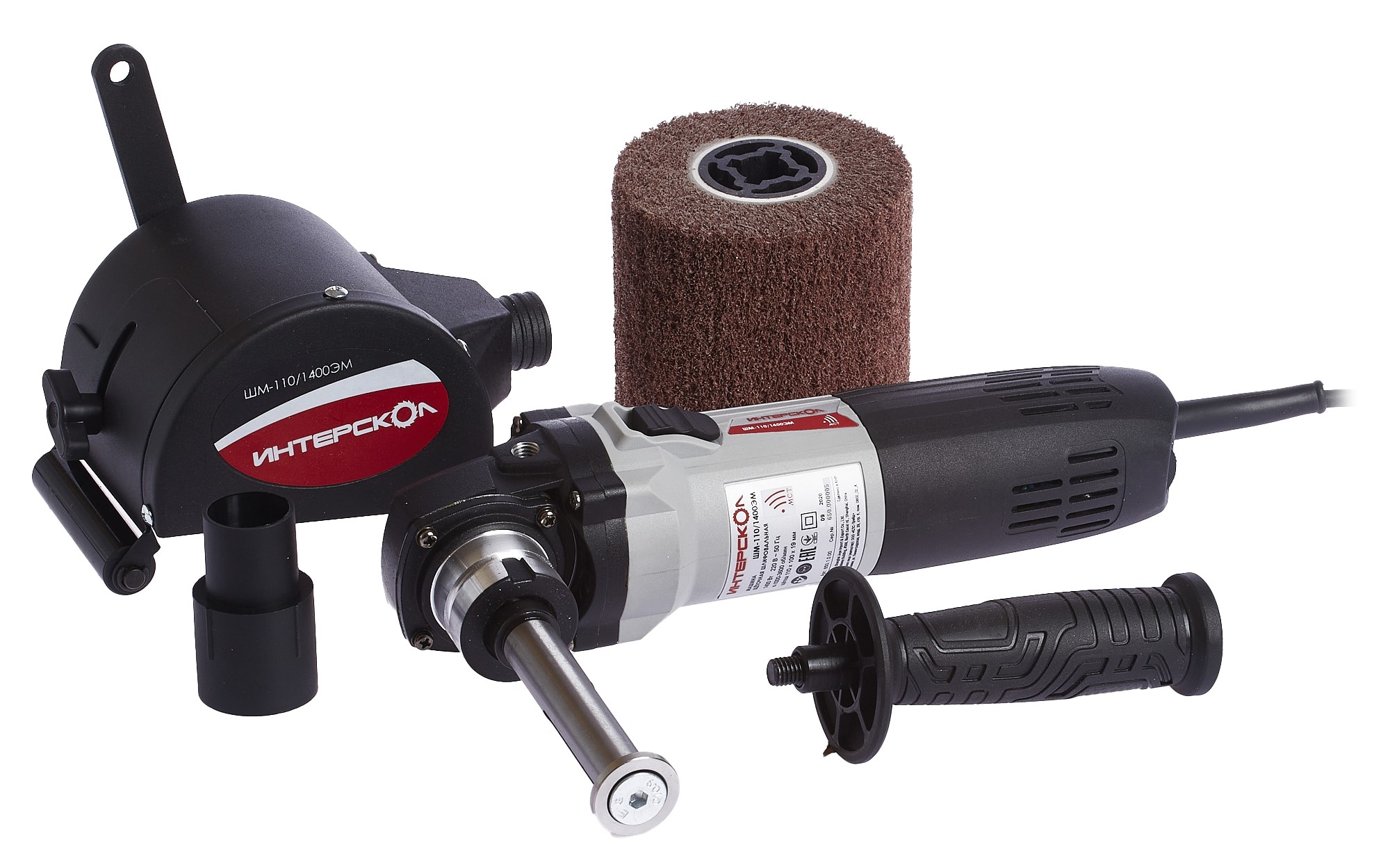 Угловая щеточношлифовальная машина ИНТЕРСКОЛ ШМ-110/1400ЭМ, 1400 Вт, 110 мм, 4000 об/мин (650.1.0.00)