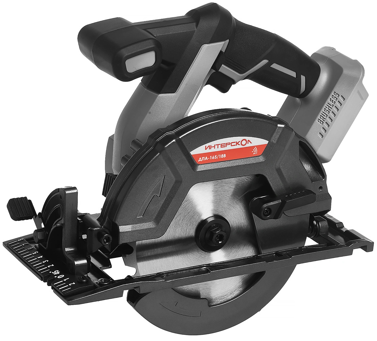 Аккумуляторная дисковая пила ИНТЕРСКОЛ ДПА-165/18В, 18 В, 165 мм, 5000 об/мин, с АКБ 2 Ач и ЗУ (577.0.0.70-B2C)