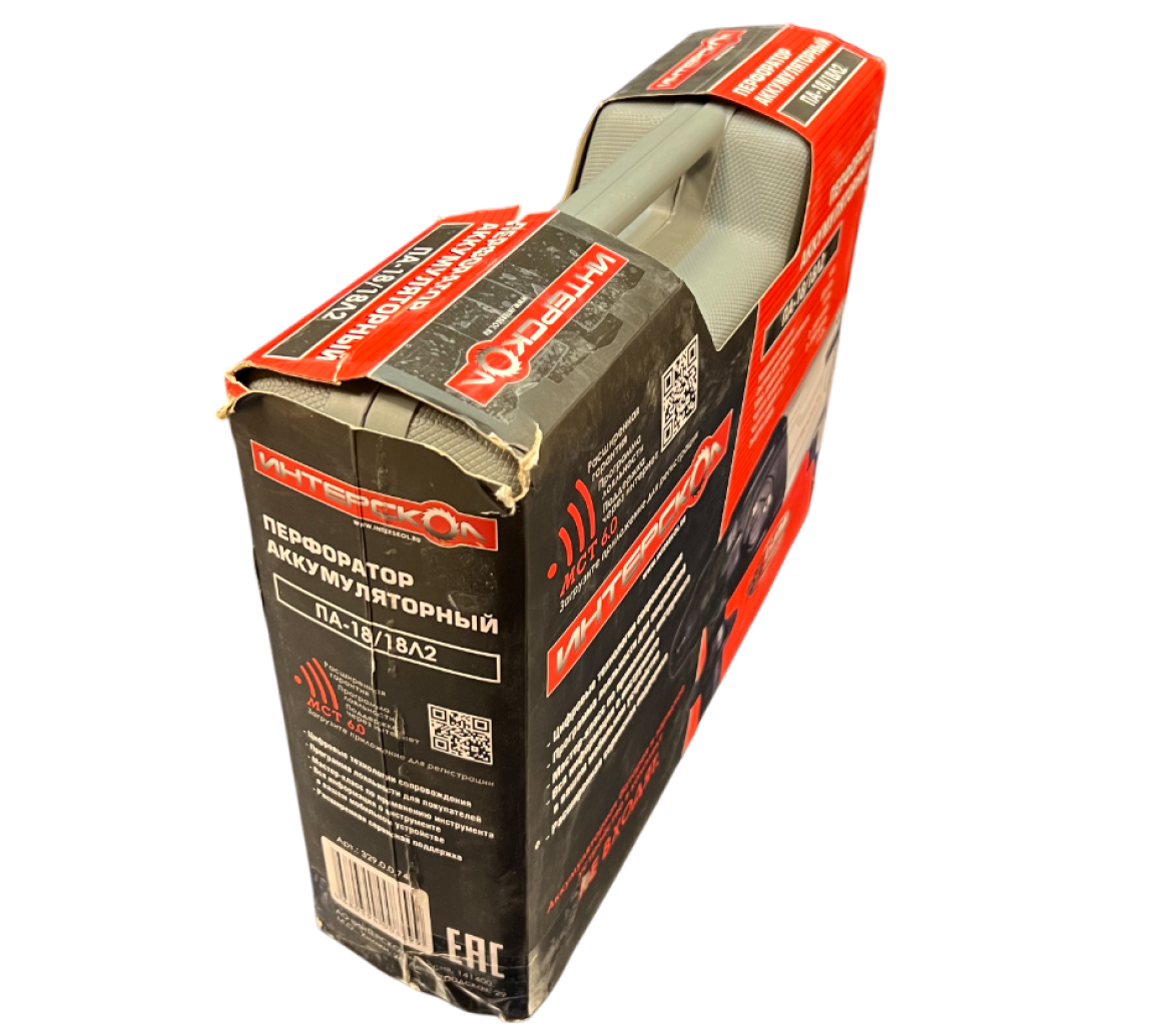 Аккумуляторный перфоратор ИНТЕРСКОЛ ПА-18/18Л2, 18 В, 1.3 Дж, 6900 уд/мин, без АКБ и ЗУ, в кейсе (УЦЕНЕННЫЙ ТОВАР) (329.0.0.74/U2)