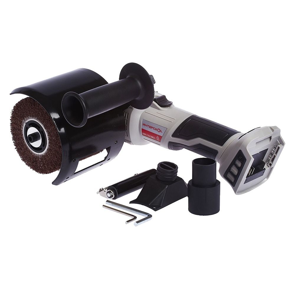 Аккумуляторная шлифовальная машина ИНТЕРСКОЛ ШМ-110/18ВЭ, 18 В, 110 мм, 2200 об/мин, с АКБ 2 Ач и ЗУ (645.1.0.70-B2C)