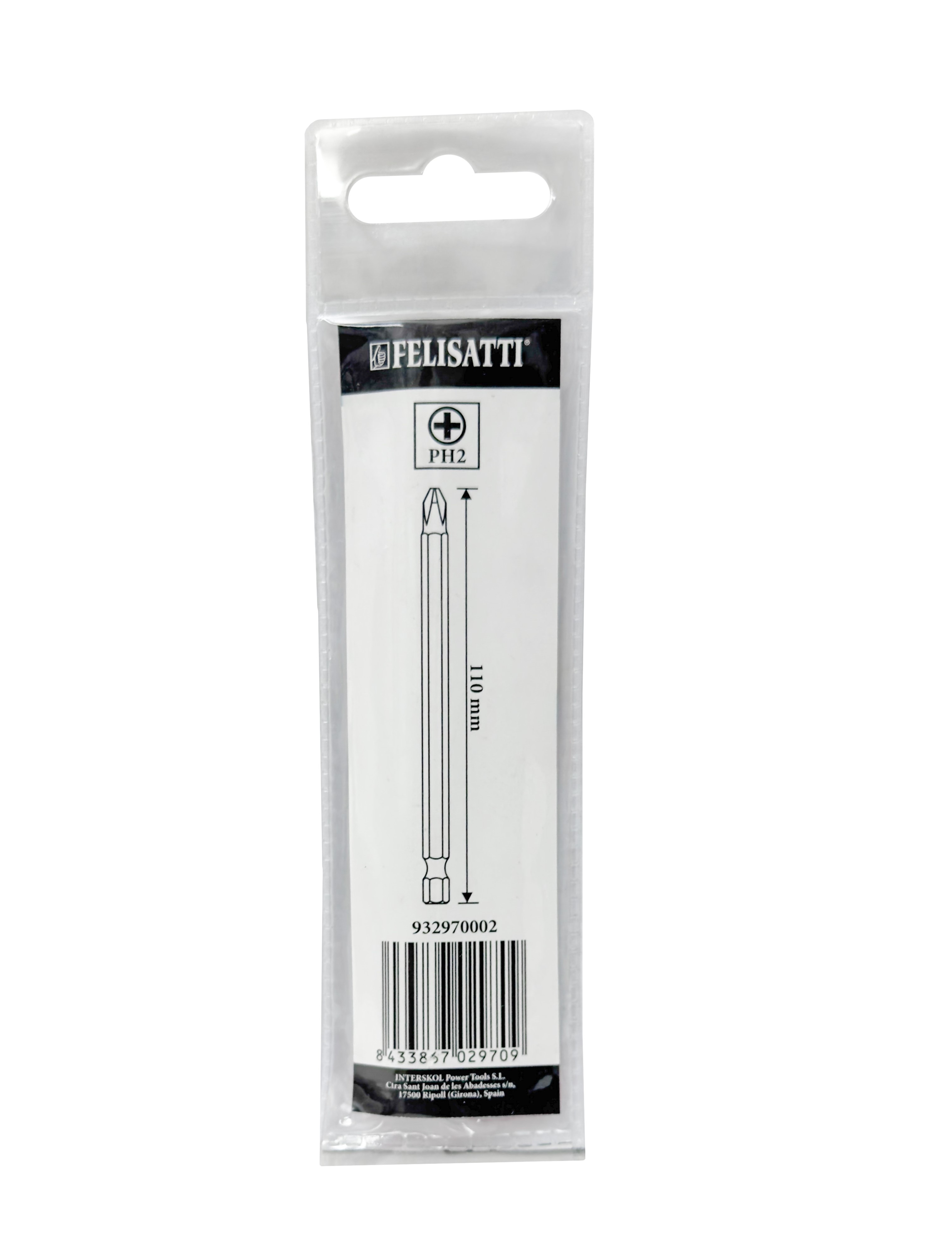 Отвертка-насадка крестообразная ИНТЕРСКОЛ PH2, 110 мм, хвостовик 1/4", 1 шт. Felisatti (932970002)