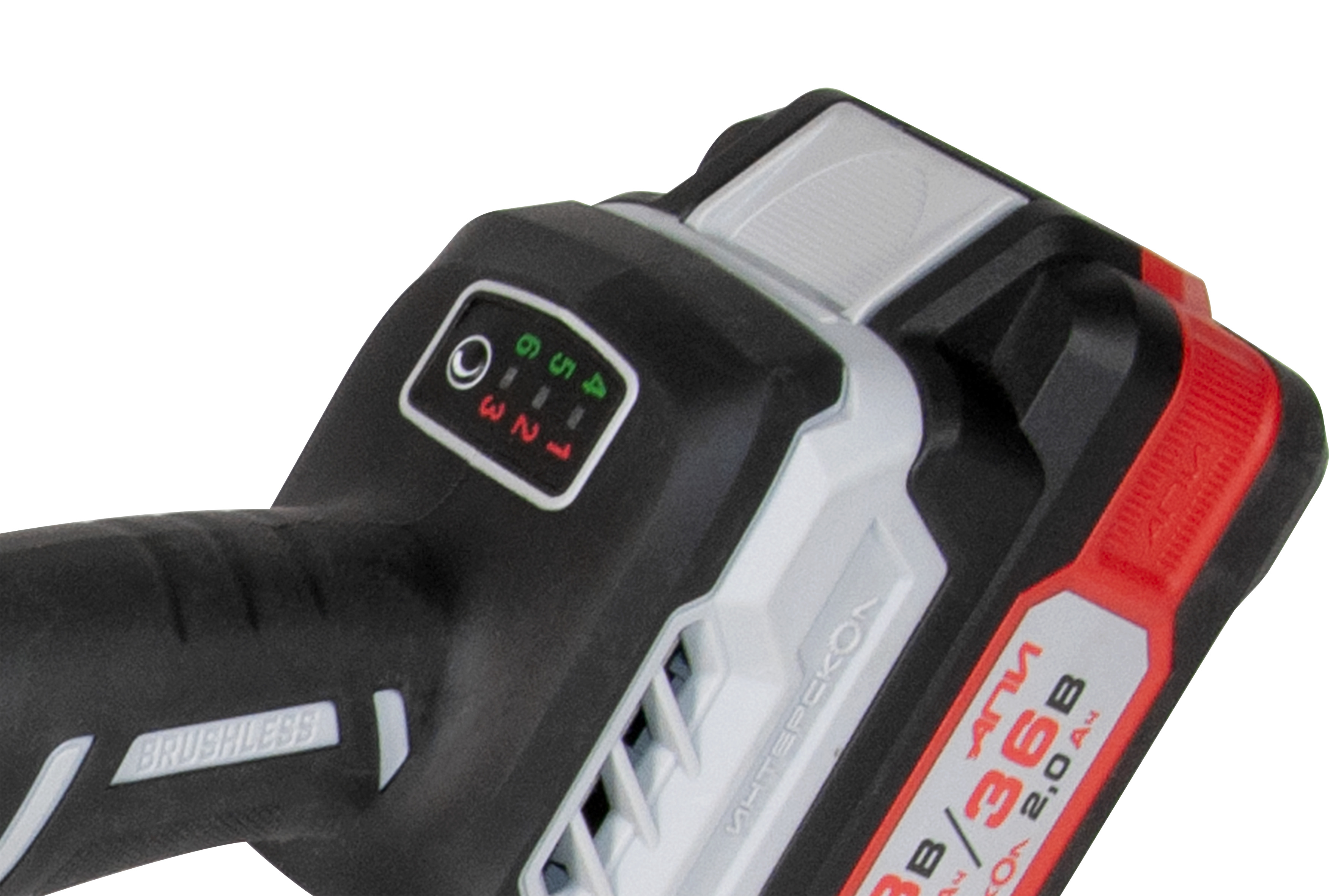 Аккумуляторная угловая шлифмашина ИНТЕРСКОЛ УШМ-125/36ВМЭ, 36 В, 125 мм, 8500 об/мин, с 2 АКБ 2 Ач и ЗУ, в кейсе