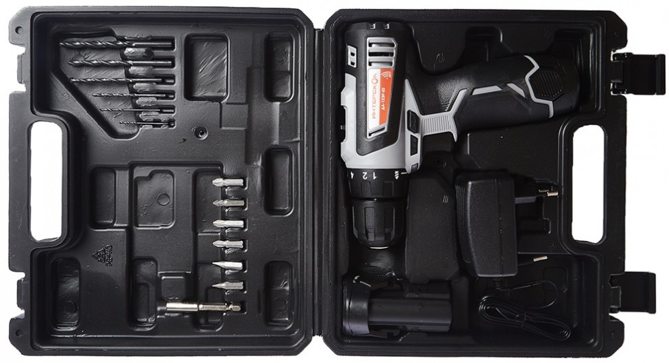 Аккумуляторная дрель-шуруповерт ИНТЕРСКОЛ ДА-12ЭР-02, 12 В, 1400 об/мин, с 2 АКБ 2 Ач и ЗУ, в кейсе (534.0.2.02)