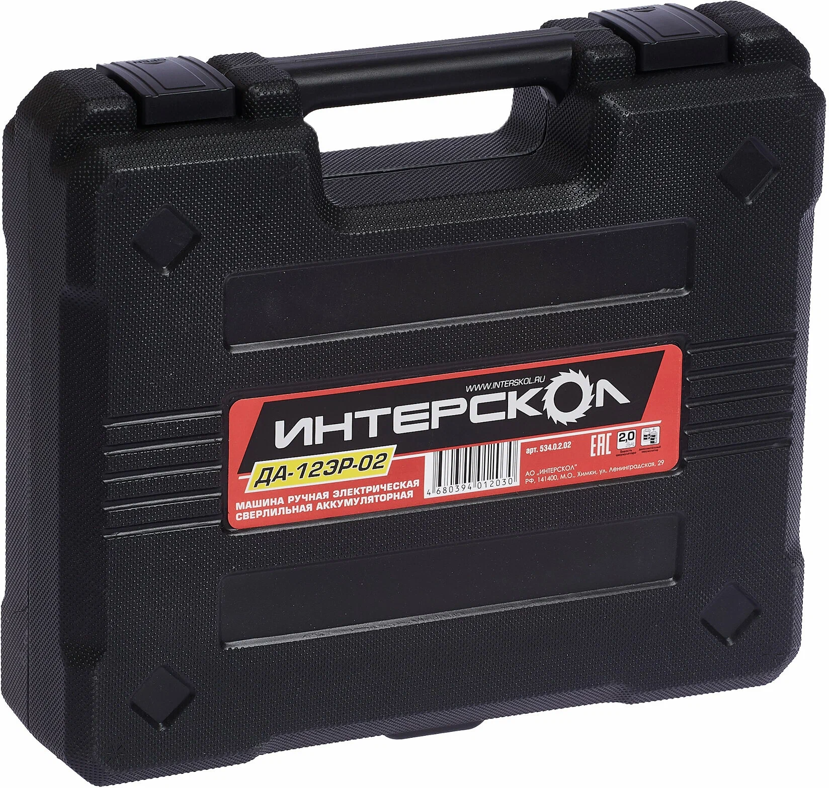Аккумуляторная дрель-шуруповерт ИНТЕРСКОЛ ДА-12ЭР-02, 12 В, 1400 об/мин, с 2 АКБ 2 Ач и ЗУ, в кейсе (534.0.2.02)