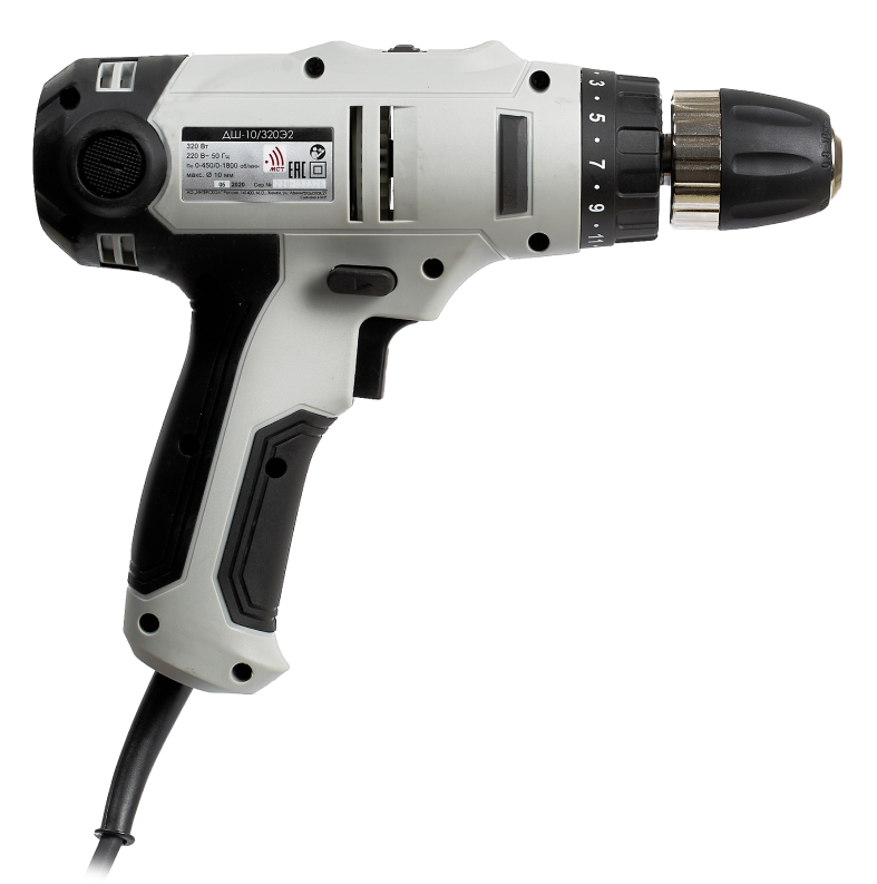 Дрель-шуруповерт ИНТЕРСКОЛ ДШ-10/320Э2, 320 Вт, 1800 об/мин (220.1.1.00)