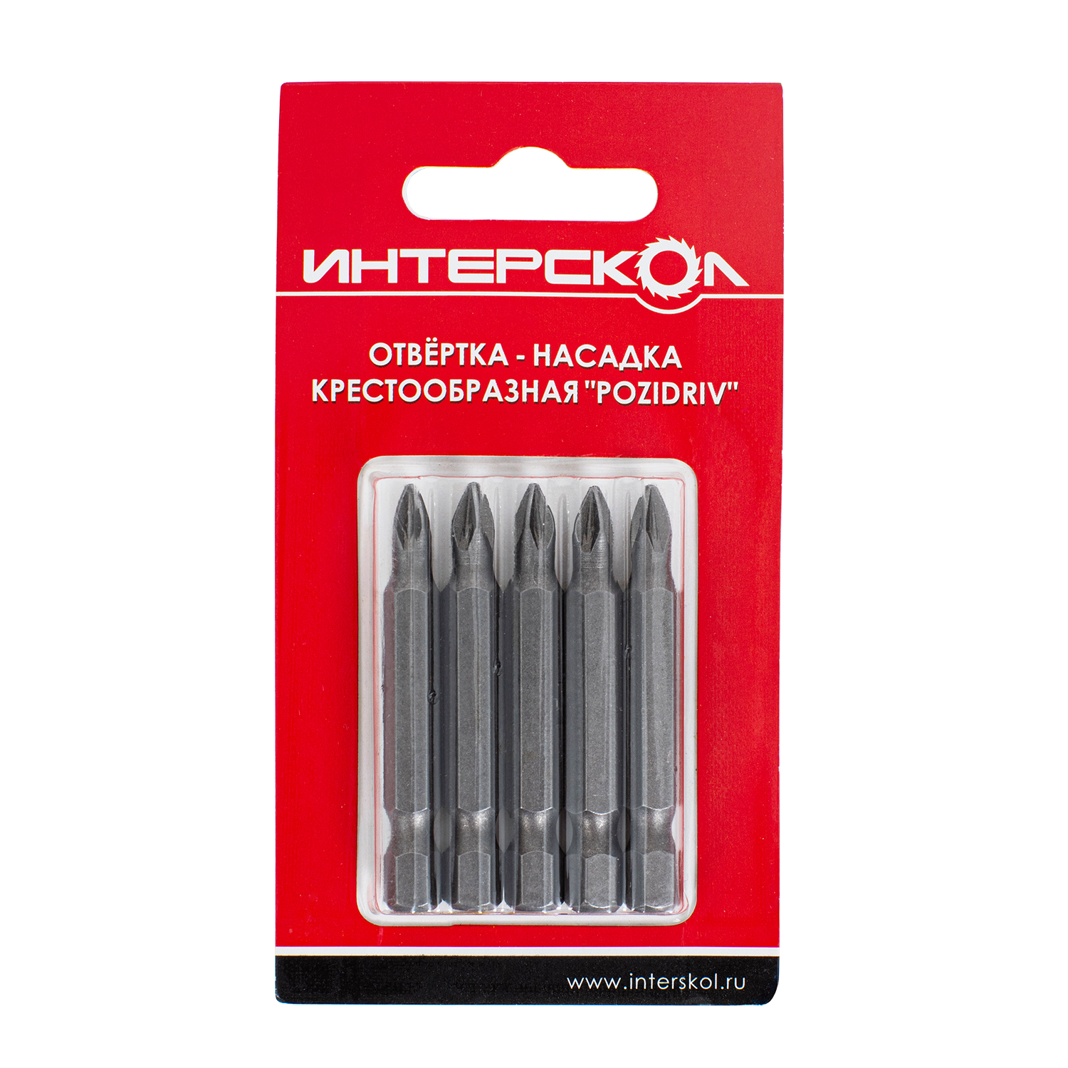 Бита ИНТЕРСКОЛ PZ1, 50 мм, HEX, 5 шт. (2040405000010)