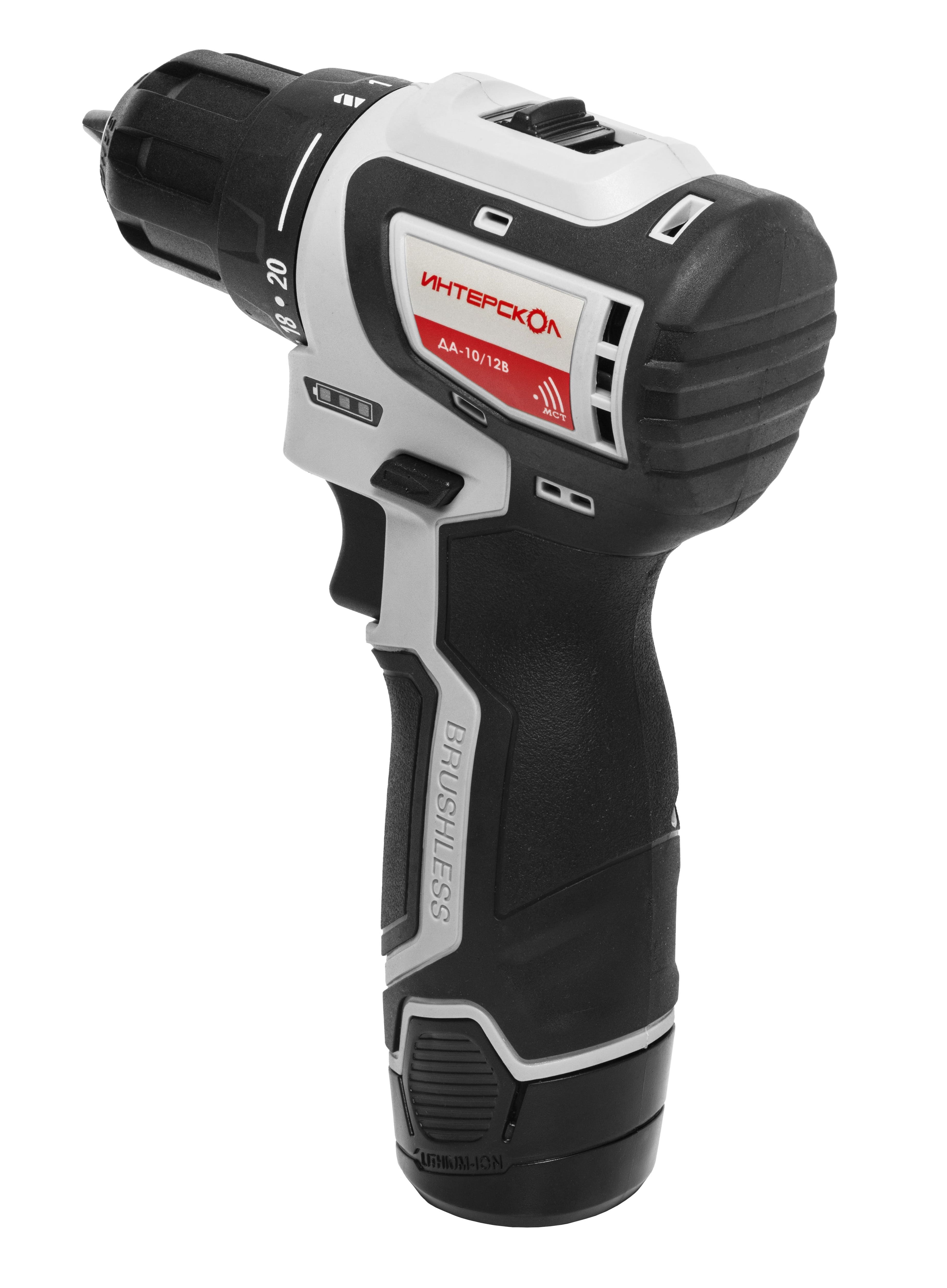 Дрель-шуруповерт ИНТЕРСКОЛ МиниМАКС ДА-10/12В, 12 В, 1450 об/мин, с 2 АКБ 1.5 Ач и ЗУ (Подарочная версия) (687.1.2.71)