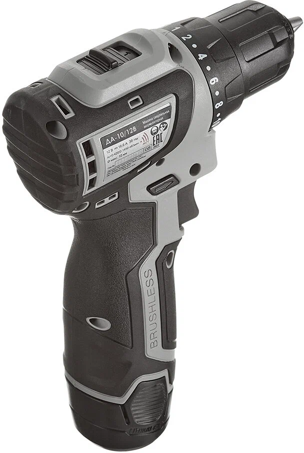 Аккумуляторная дрель-шуруповерт ИНТЕРСКОЛ МиниМАКС ДА-10/12В 36, 12 В, 1450 об/мин, с 2 АКБ 2 Ач и ЗУ (687.2.2.70)