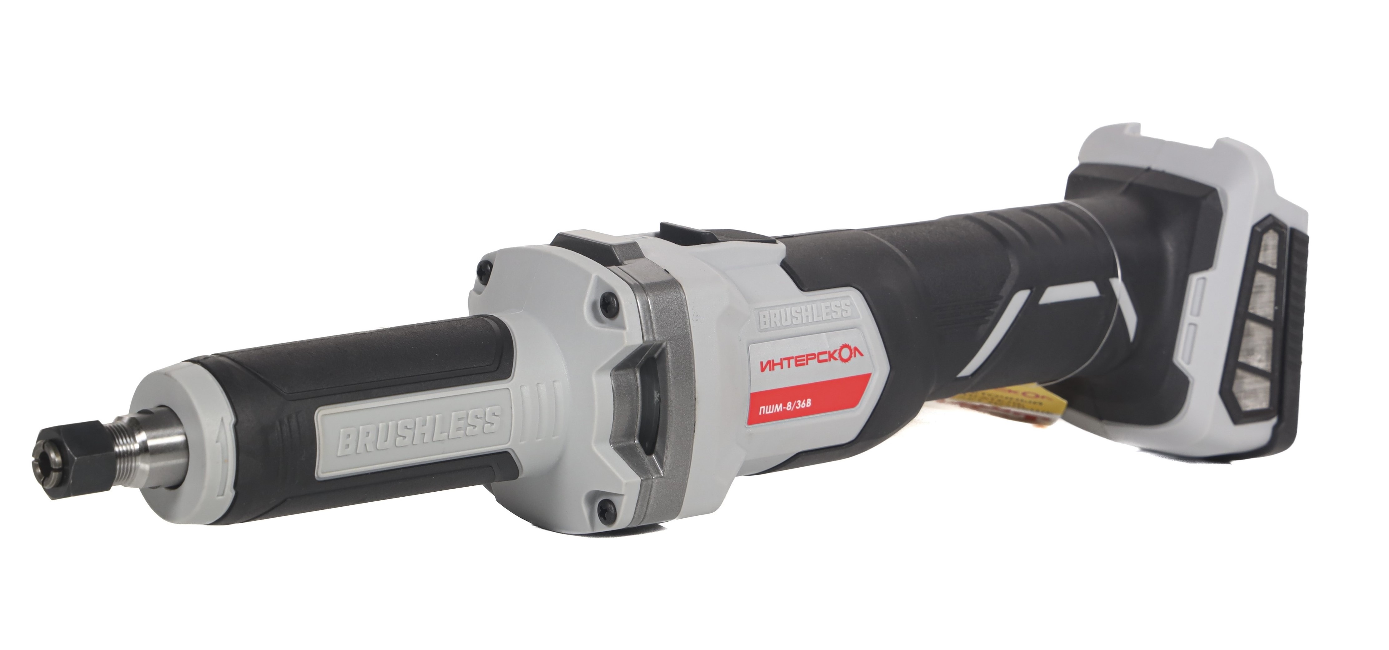 Аккумуляторная прямошлифовальная машина ИНТЕРСКОЛ ПШМ-8/36В, 36 В20000 об/мин, с АКБ 2.5 Ач и ЗУ (821.0.0.70-B25C)