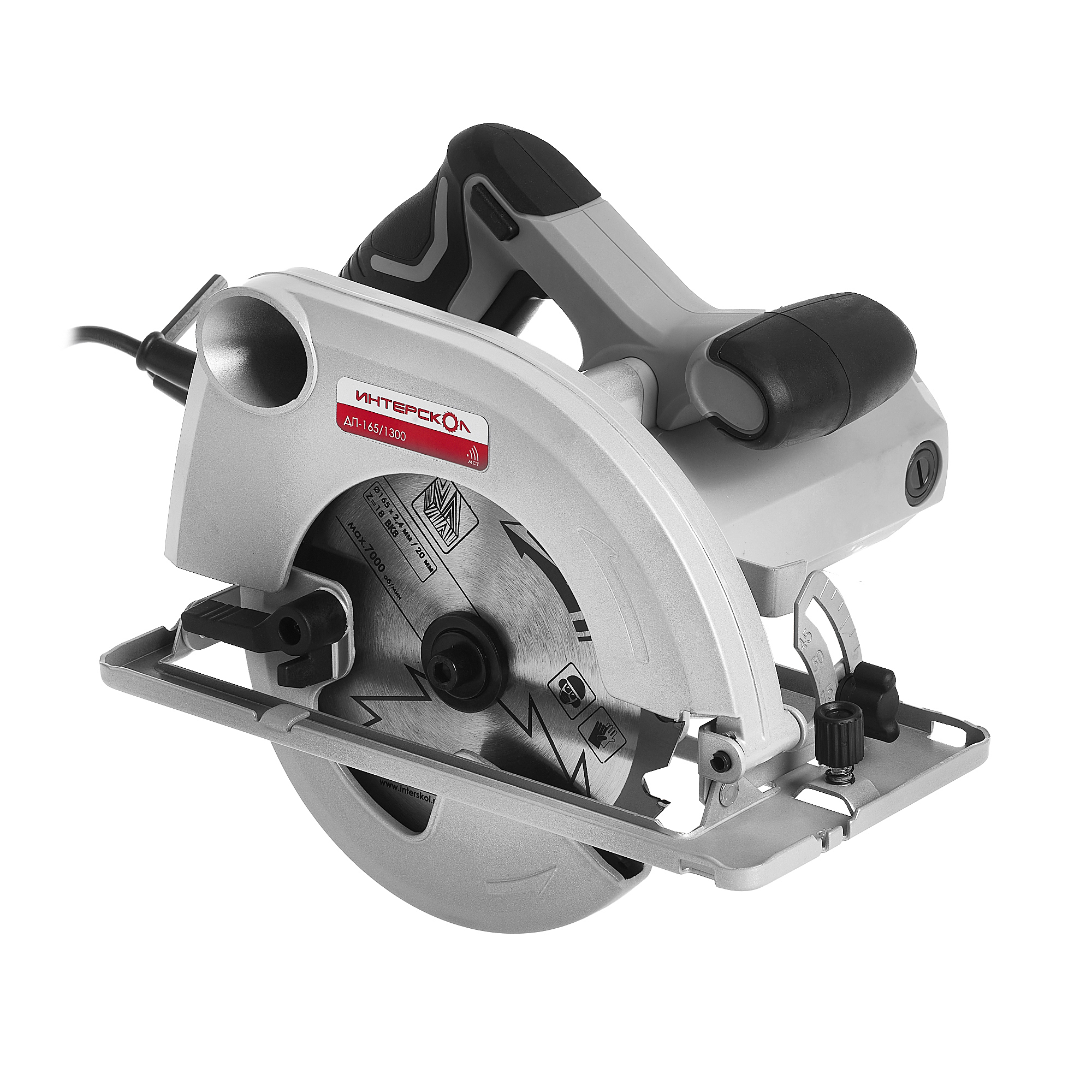 Дисковая пила ИНТЕРСКОЛ ДП-165/1300, 1300 Вт, 165 мм, 6000 об/мин (551.2.0.70)