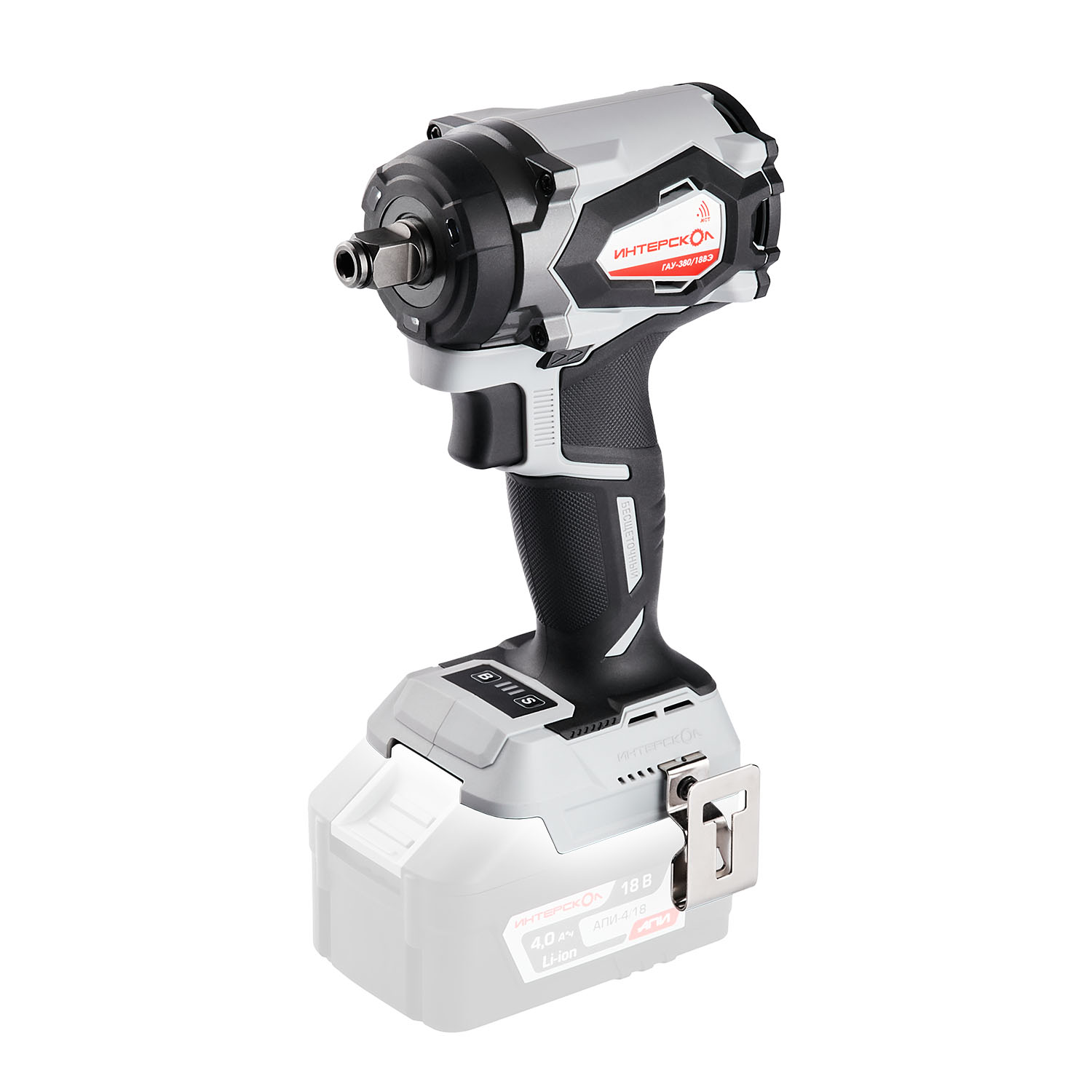 Аккумуляторный ударный гайковерт ИНТЕРСКОЛ ГАУ-380/18ВЭ, 18 В, 380 Нм, 3200 уд/мин, без АКБ и ЗУ (937.0.0.70)