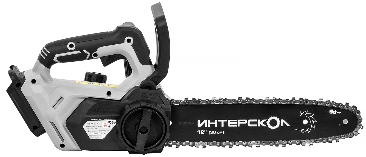 Аккумуляторная цепная пила ИНТЕРСКОЛ ПЦА-12/36В, 36 В, 30 см, без АКБ и ЗУ (824.0.0.70)