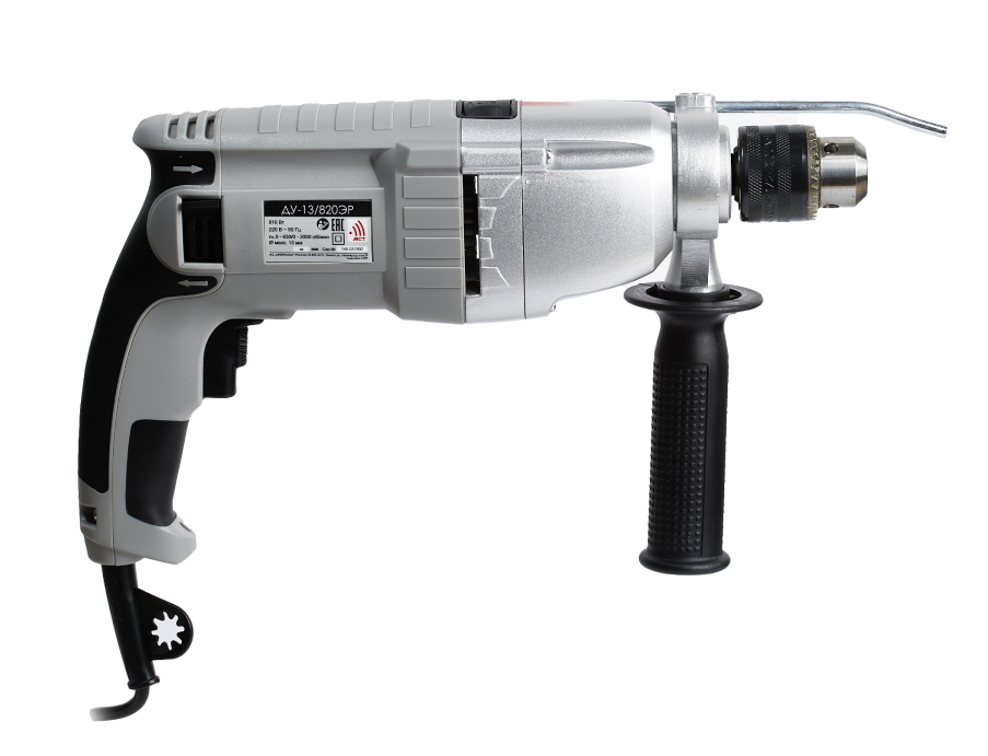 Ударная дрель ИНТЕРСКОЛ ДУ-13/820ЭР, 810 Вт, 2000 об/мин, 32000 уд/мин (148.1.3.00)