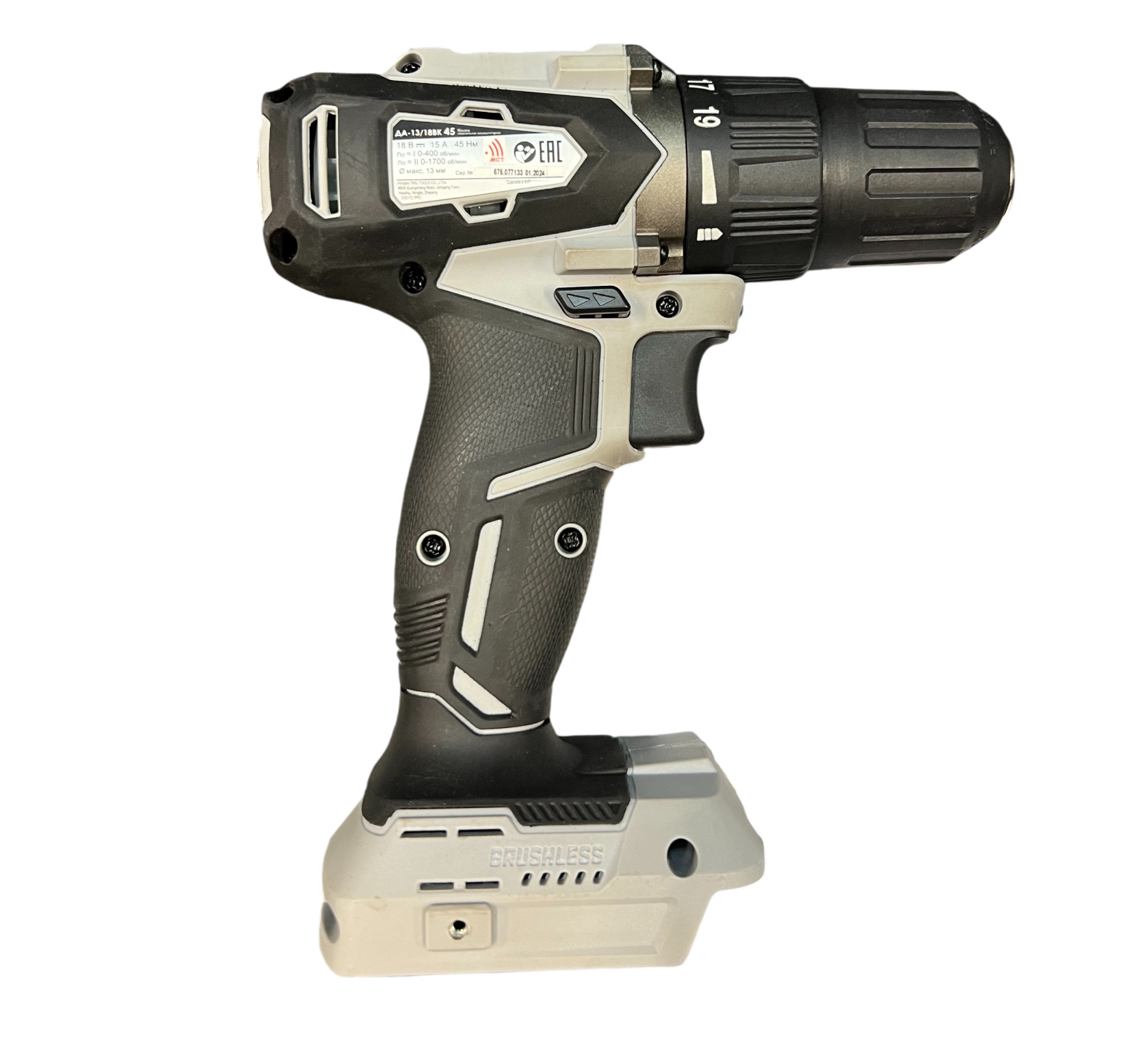 Аккумуляторная дрель-шуруповерт ИНТЕРСКОЛ ДА-13/18ВК 45, 18 В, 1700 об/мин, без АКБ и ЗУ, в кейсе (УЦЕНЕННЫЙ ТОВАР) (575.0.0.70/U)