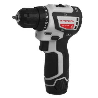 Аккумуляторная дрель-шуруповерт ИНТЕРСКОЛ МиниМАКС ДА-10/12В 36, 12 В, 1450 об/мин, с 2 АКБ 1.5 Ач и ЗУ (687.1.2.70)