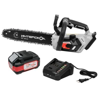 Аккумуляторная цепная пила ИНТЕРСКОЛ ПЦА-12/36В, 36 В, 30 см, с АКБ 2.5 Ач и ЗУ (824.0.0.70-B25C)