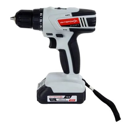 Дрель-шуруповерт ИНТЕРСКОЛ ДА-10/18ЭР 35, 18 В, 1450 об/мин, с АКБ 2 Ач и ЗУ, в кейсе (518.2.1.20)