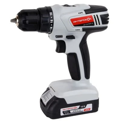 Дрель-шуруповерт ИНТЕРСКОЛ ДА-10/18ЭР 35, 18 В, 1450 об/мин, с АКБ 2 Ач и ЗУ, в кейсе (518.2.1.20)