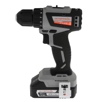 Аккумуляторная дрель-шуруповерт ИНТЕРСКОЛ МиниМАКС ДА-10/18В 44, 18 В, 1650 об/мин, с 2 АКБ 2.5 Ач и ЗУ, в кейсе (759.2.2.45)