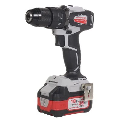 Дрель-шуруповерт ИНТЕРСКОЛ ДАУ-13/36В 50, 36 В, 1700 об/мин, 25500 уд/мин, с 2 АКБ 2 Ач и ЗУ, в кейсе (850.2.2.70)