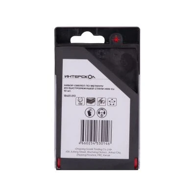 Набор сверл ИНТЕРСКОЛ по металлу, 1.5-6.5 мм, 13 шт (18401.013)
