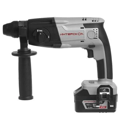 Аккумуляторный перфоратор ИНТЕРСКОЛ ПА-18/18Л2, 18 В, 1.3 Дж, 6900 уд/мин, с АКБ 4 Ач и ЗУ, в кейсе (329.4.1.74)