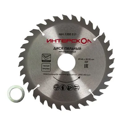 Диск пильный по ламинату ИНТЕРСКОЛ твердосплавный , 165х30х1.8 мм (1202.031)
