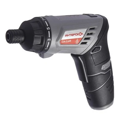 Аккумуляторная отвертка ИНТЕРСКОЛ ОА-3,6Ф, 3.6 В, 5 Н·м, 200 об/мин, 1 АКБ 1.3 Ач и ЗУ, в кейсе, 433.0.1.00