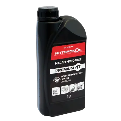 Масло моторное ИНТЕРСКОЛ Premium, 10W-30, 4-х тактное, полусинтетическое, 1000 мл (90101.003)