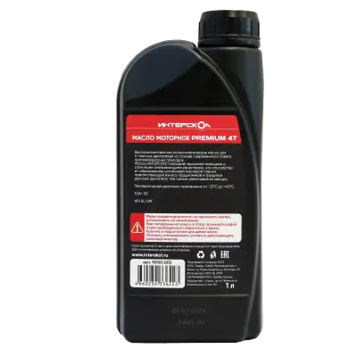Масло моторное ИНТЕРСКОЛ Premium, 10W-30, 4-х тактное, полусинтетическое, 1000 мл (90101.003)