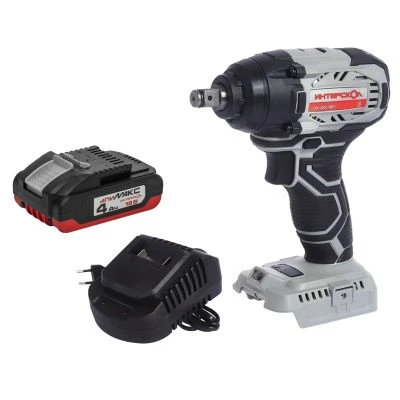 Аккумуляторный гайковерт ИНТЕРСКОЛ ГАУ-350/18ВЭ, 18 В, 350 Нм, 3200 уд/мин, с АКБ 4 Ач и ЗУ (643.1.0.70-B4C)